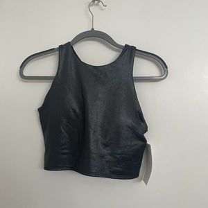 NWT Athleta cropped dark silver top